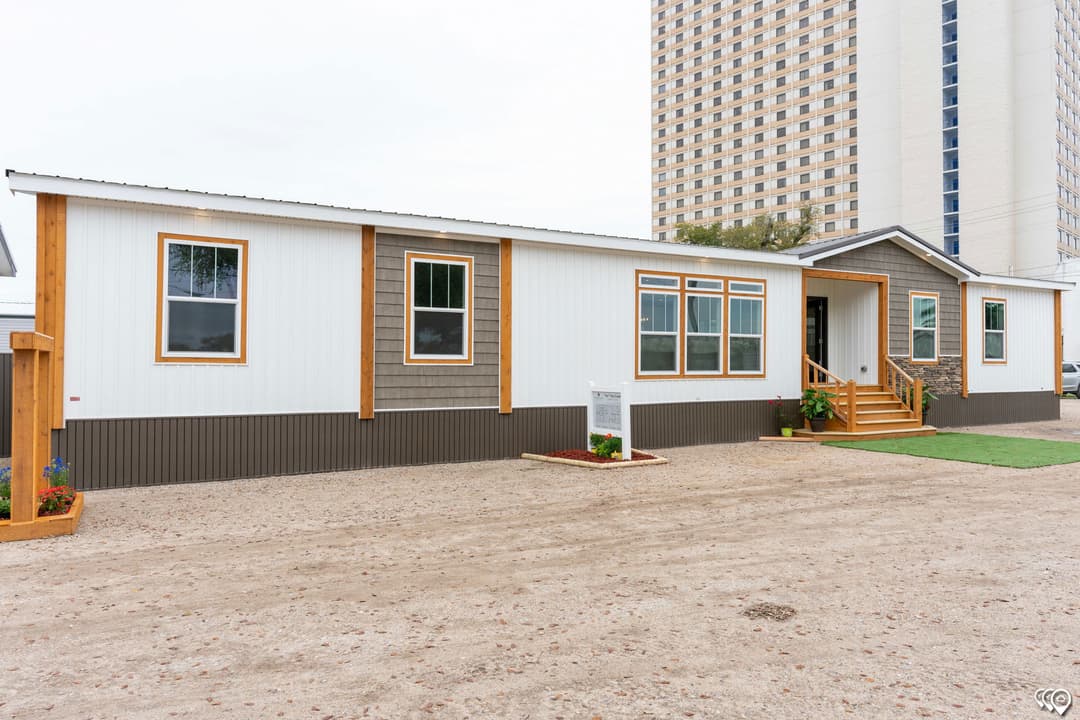 The twin creek elevation and exterior home features