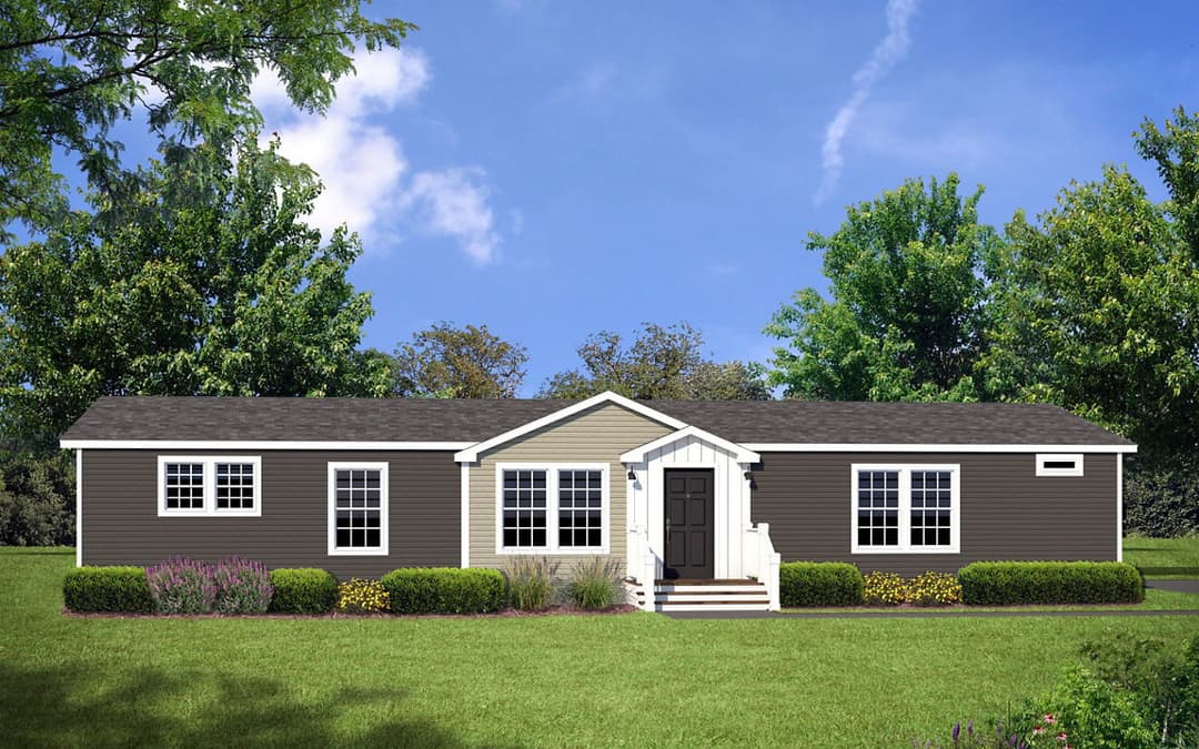 Blue sky elevation and exterior home features