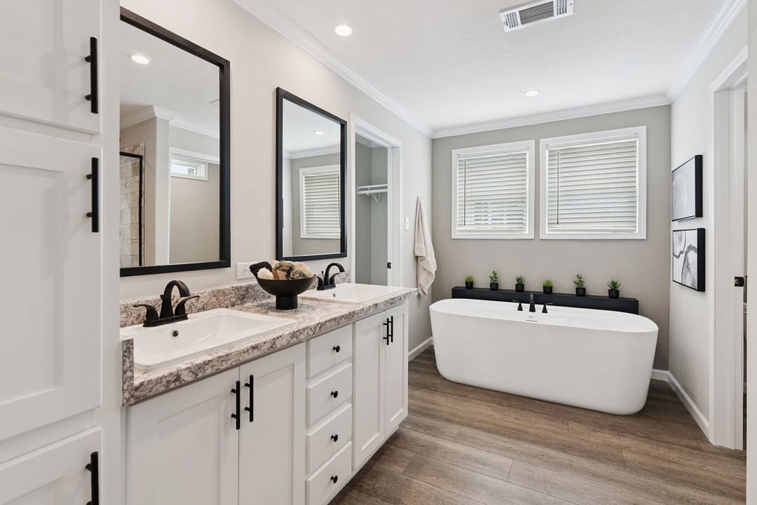 Blue sky bathroom home features